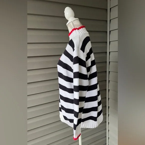 Vintage Tommy Hilfiger 90's Deadstock Sweater Varsity Big H Mock Prep Sz M - Picture 2 of 8